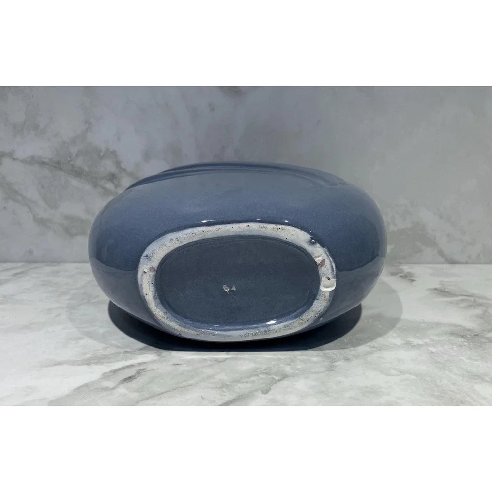 Vtg Haeger 1980s Art Deco Revival Pleated Draped Circular Ceramic Vase 7.5